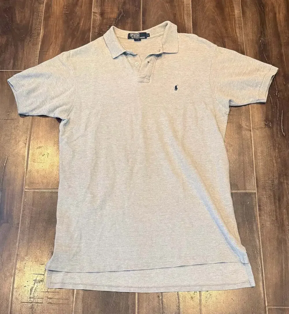 Vintage Polo by Ralph Lauren Men's Gray Short Sleeve 100% Cotton Polo